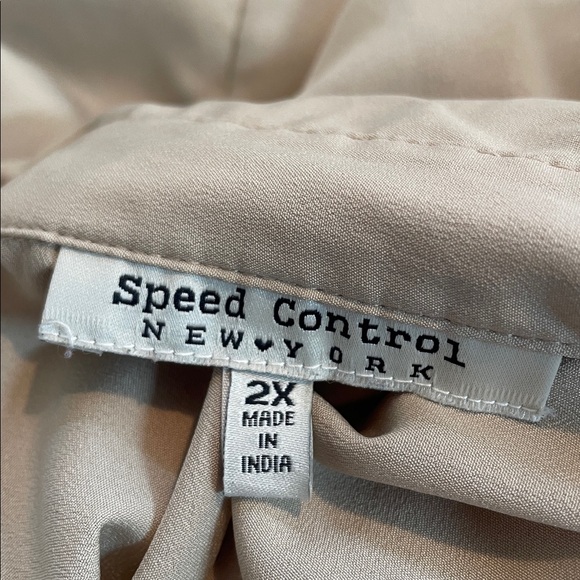 Speed Control Cream Button-Front Drawstring High-Low Shirt Dress - Picture 6 of 11